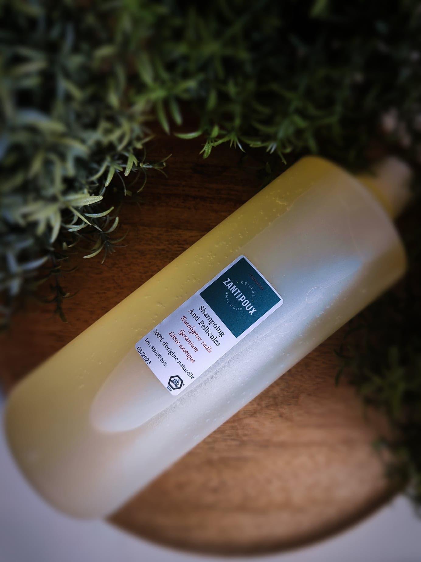 Shampoing anti-poux au format familiale d'1 l certifié ECOCERF.